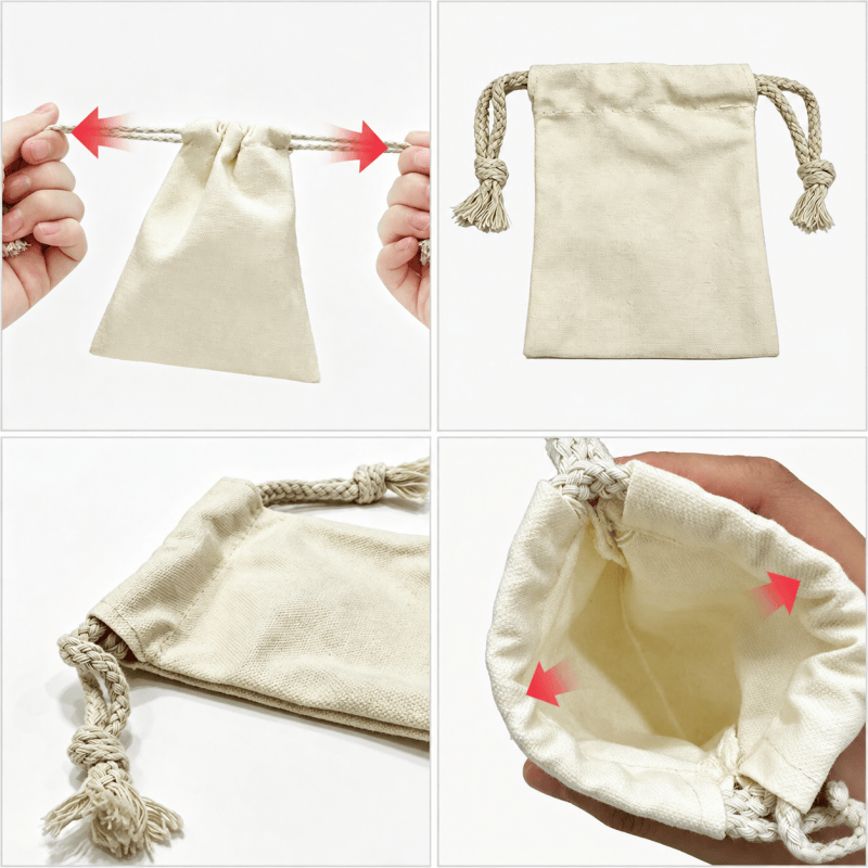 Cotton drawstring gift storage pouches
