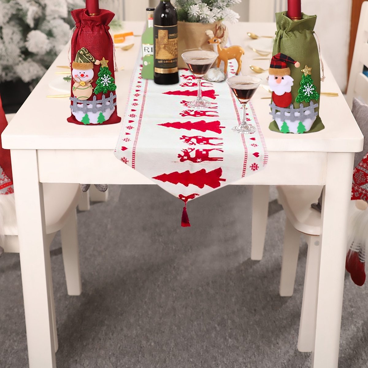 Christmas Table Runner – Cotton & Linen, 35 × 180cm