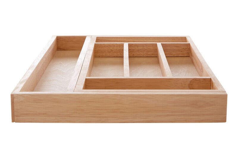 Bessan Expandable Rubberwood Cutlery Drawer Organiser – 6–7 Compartments