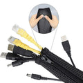 120cm black zip cable tidy sleeve for PC and TV wire management