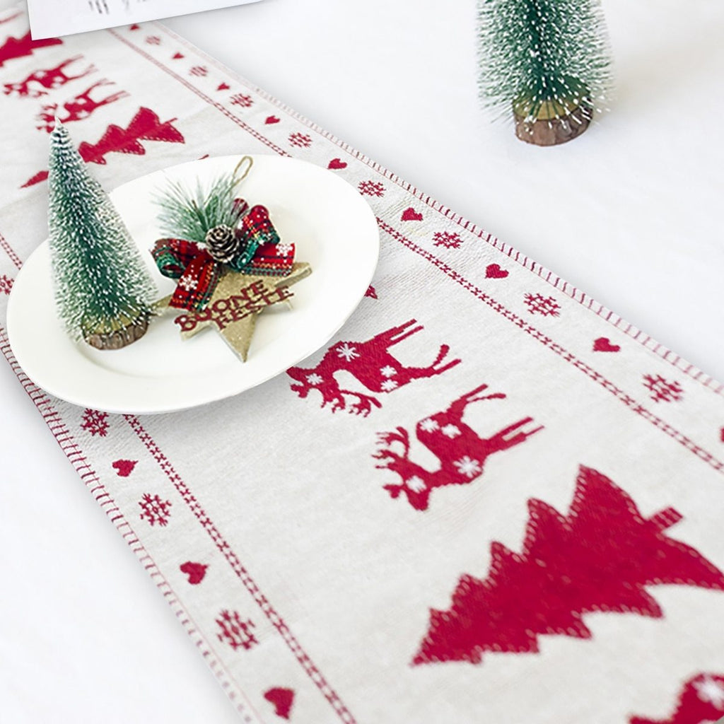 Christmas Table Runner – Cotton & Linen, 35 × 180cm