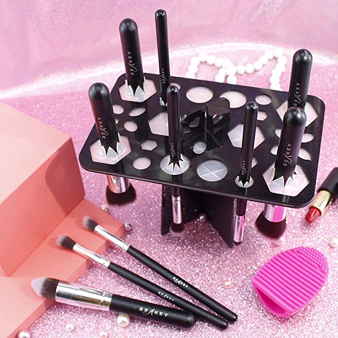 Makeup brush storage and drying holders