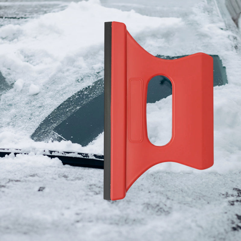 Compact car windscreen ice scraper with hanging hole