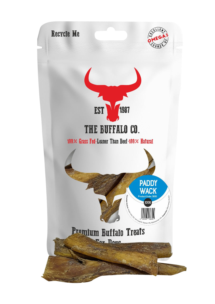 Natural Buffalo Paddywack Dog Treats – 100g or 1kg