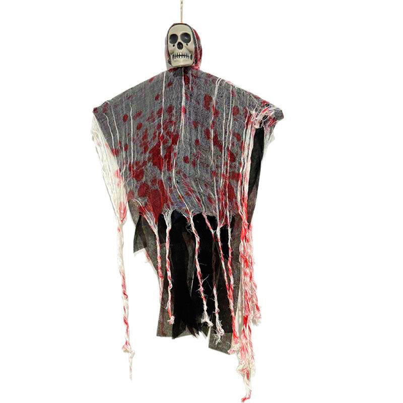 Hanging Skull Ghost Decoration – Halloween Hanging Prop