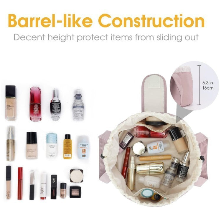 Drawstring Barrel Makeup & Toiletry Bag – 29 × 29 × 16cm