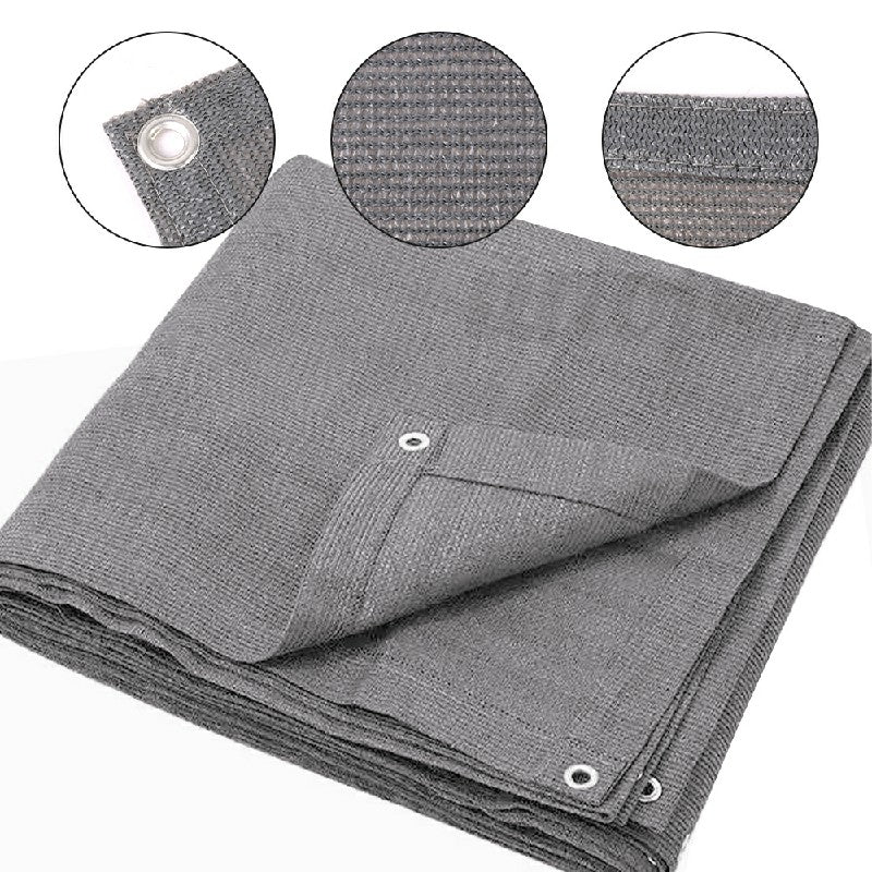 Grey HDPE balcony privacy screen with fixing eyelets