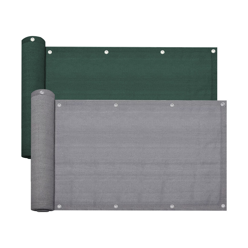 Grey privacy screen installed on balcony or fence