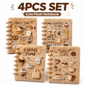 4-pack assorted plush mini notebooks
