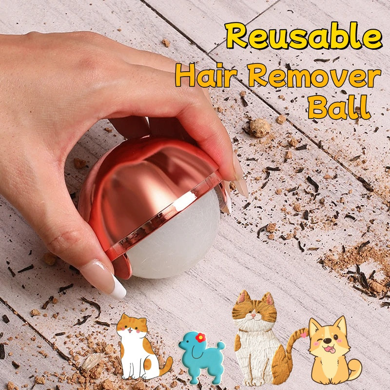 Reusable pet hair remover ball