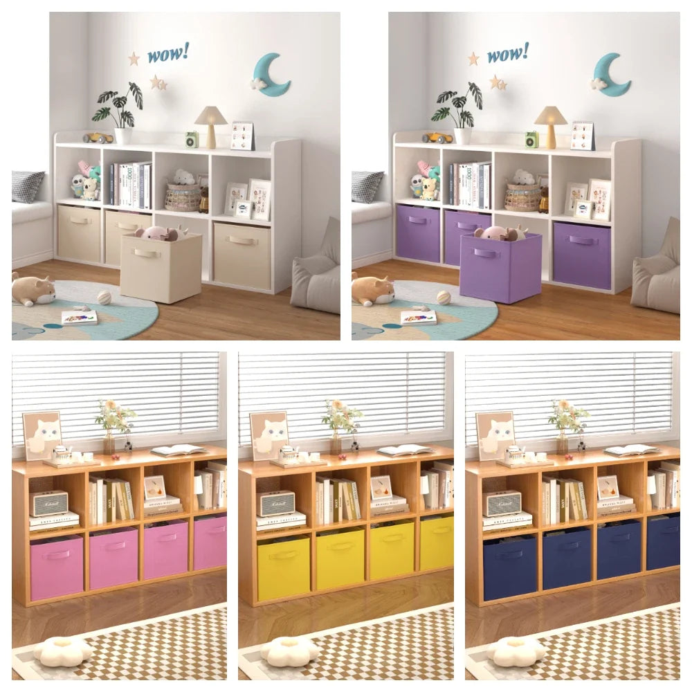 Six foldable 30cm fabric storage cubes