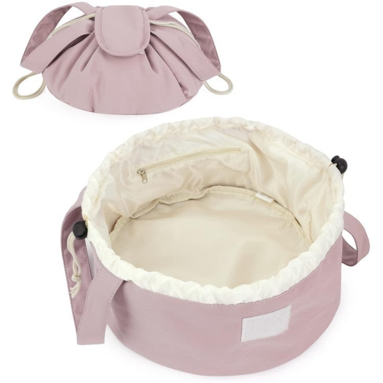 Drawstring Barrel Makeup & Toiletry Bag – 29 × 29 × 16cm