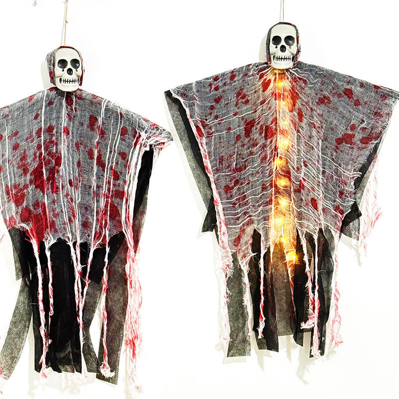 Hanging Skull Ghost Decoration – Halloween Hanging Prop