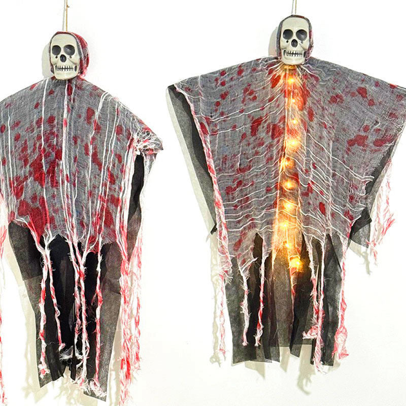 Hanging Skull Ghost Decoration – Halloween Hanging Prop