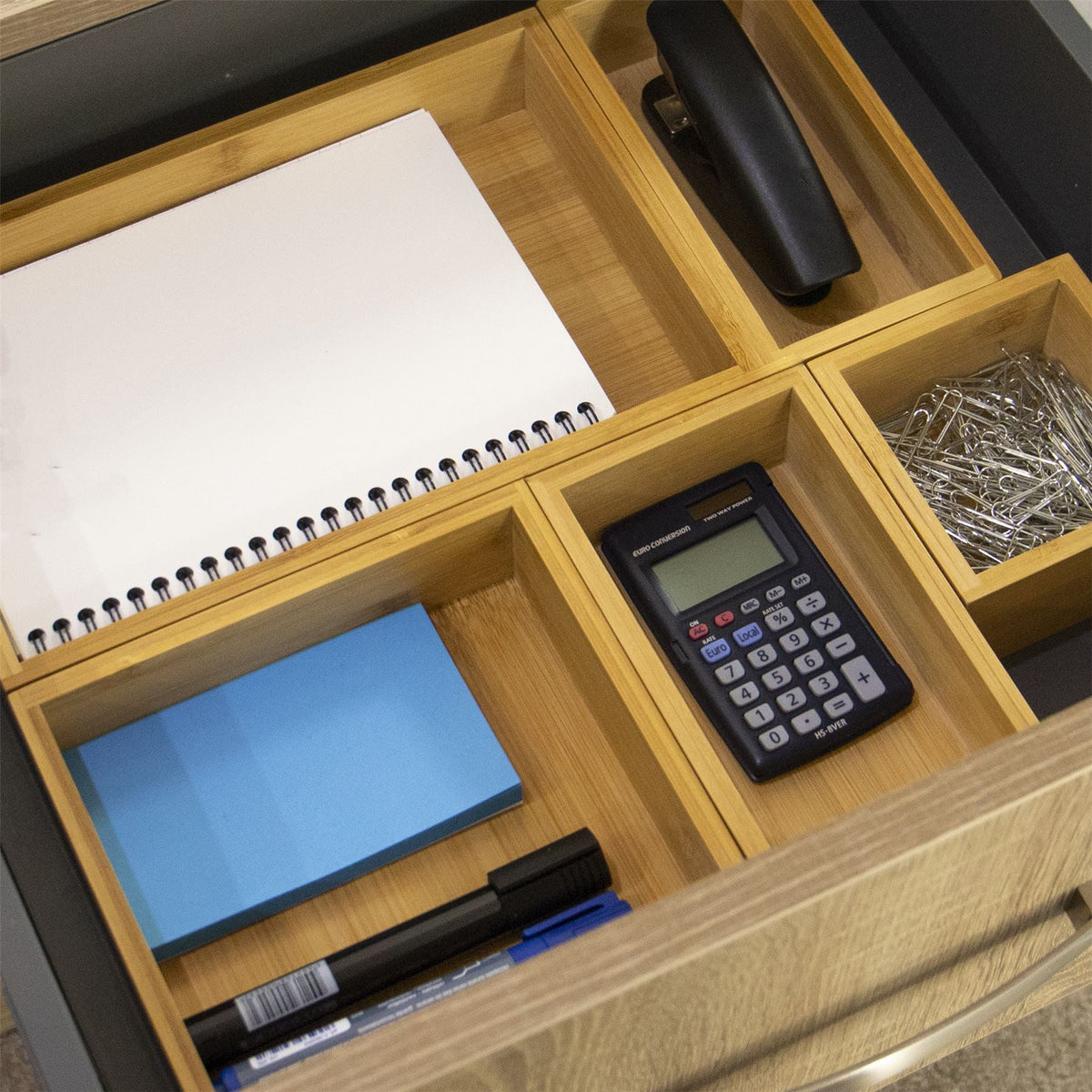 Maison & White Bamboo Drawer Organisers – Set of 5