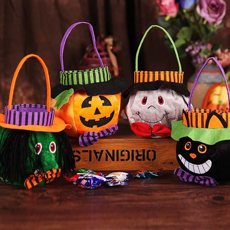 Compact Halloween trick-or-treat bag in seasonal character designs