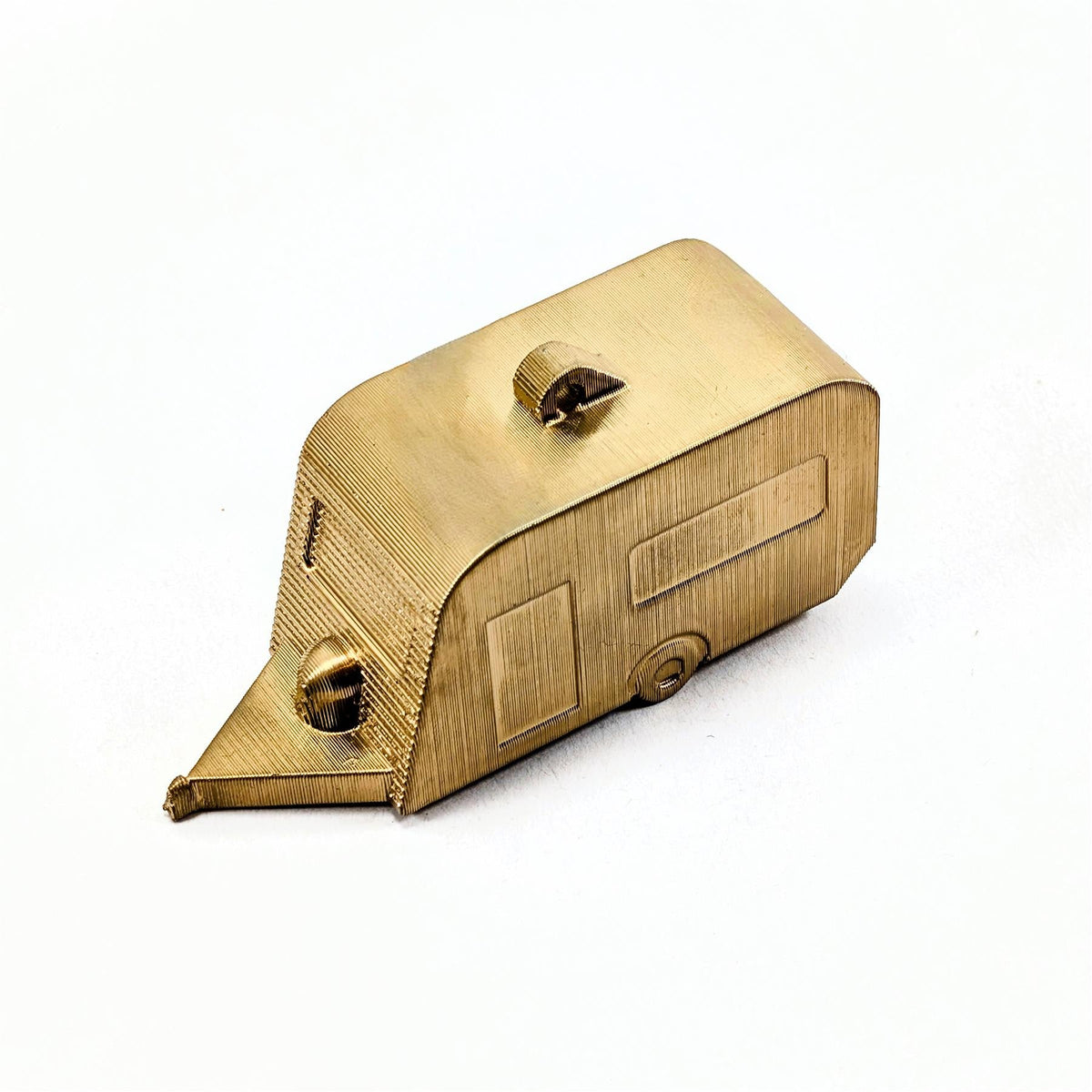 Caravan Christmas tree ornament in gold or silver