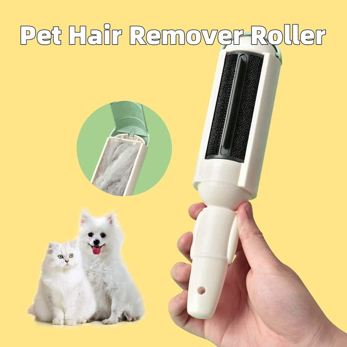 Reusable self-cleaning pet hair roller