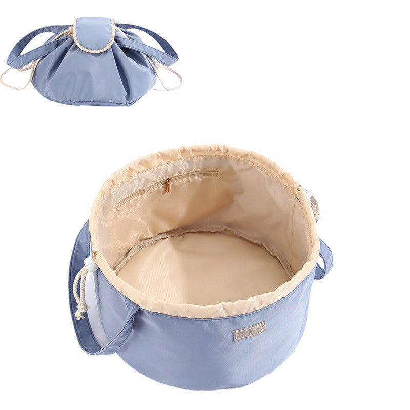 Drawstring Barrel Makeup & Toiletry Bag – 29 × 29 × 16cm