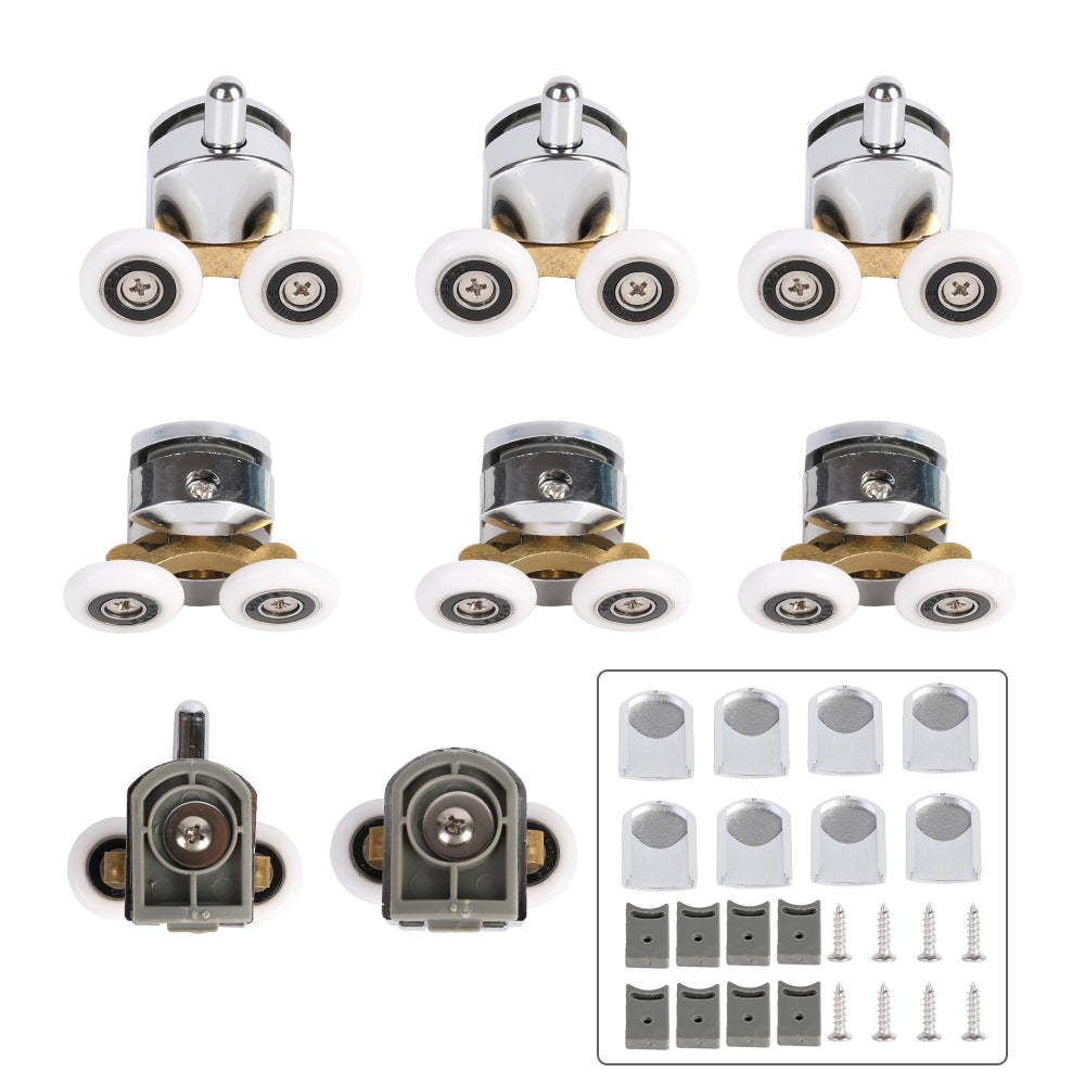 8-piece 23mm shower door roller replacement set