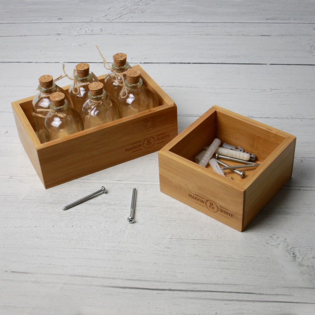 Maison & White Bamboo Drawer Organisers – Set of 5