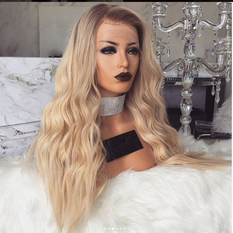 Black & Gold Mid-Length Curly Wig