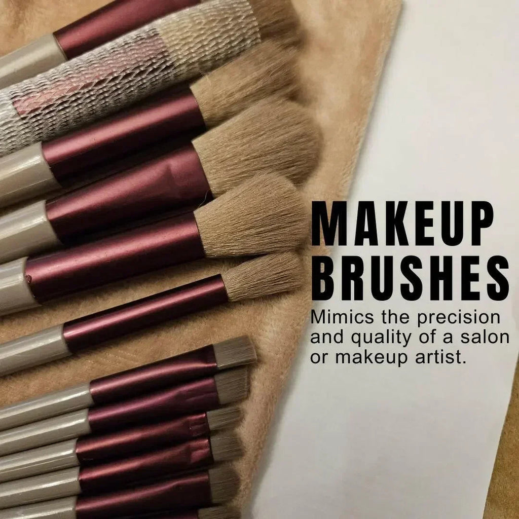 Ammuri Makeup Brush Set with Travel Pouch – 13 Brushes
