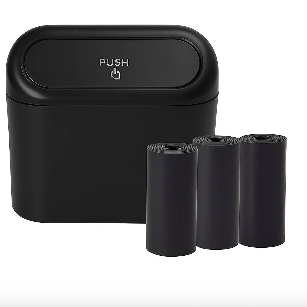 Compact car bin with lid