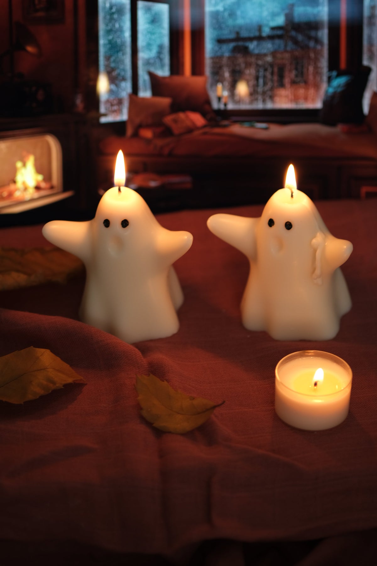 Handmade Pumpkin Spice Ghost Candle – Halloween