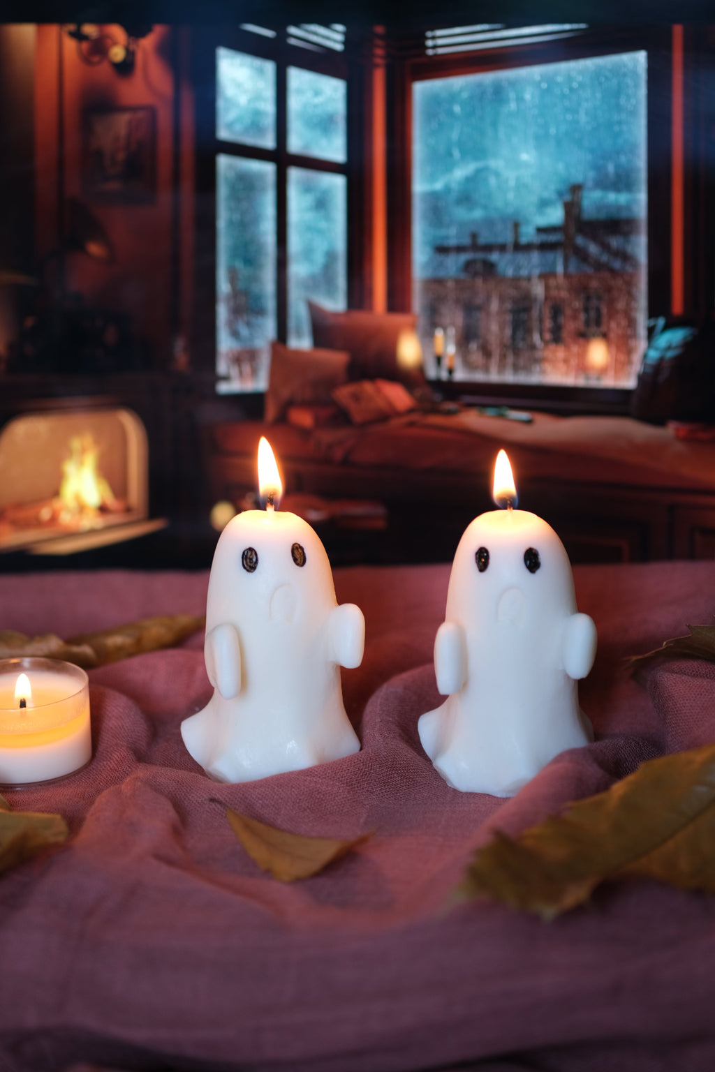 Handmade Pumpkin Spice Ghost Candle – Halloween