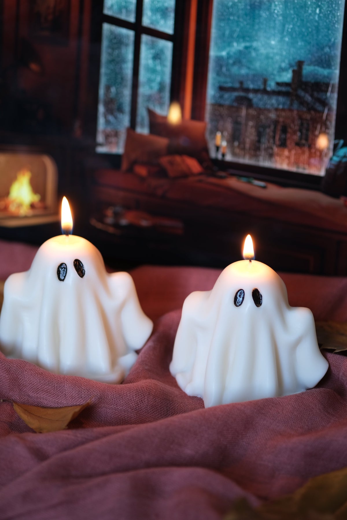 Handmade Pumpkin Spice Ghost Candle – Halloween