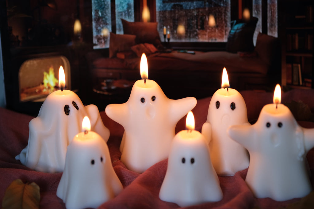 Handmade Pumpkin Spice Ghost Candle – Halloween