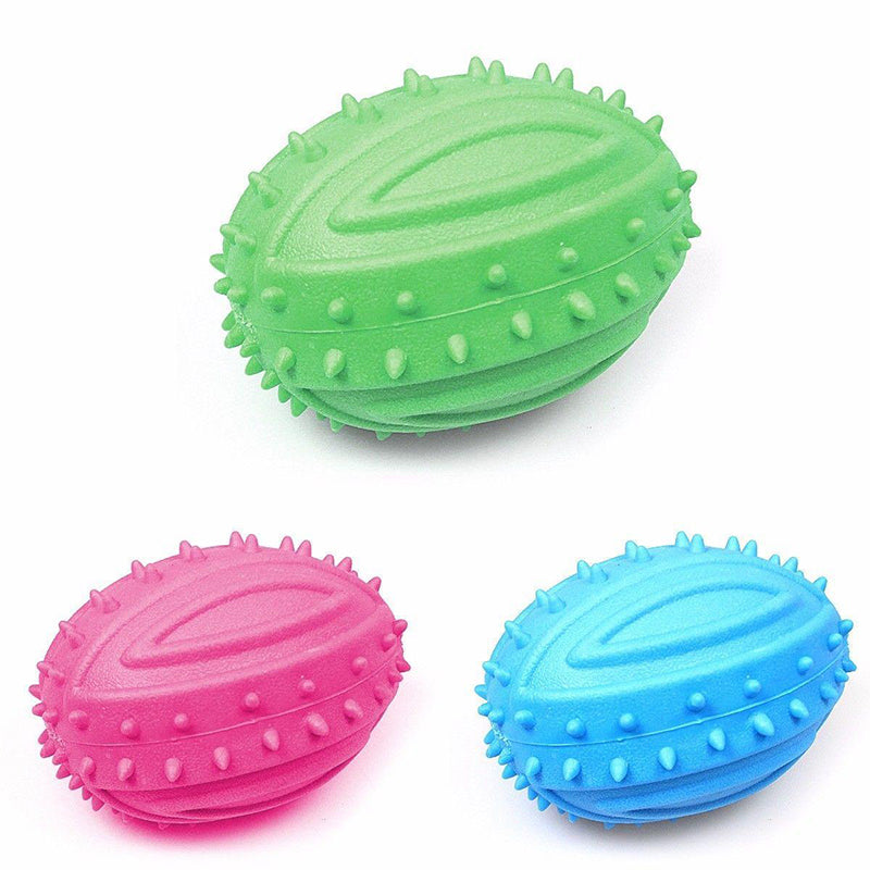 Squeaky Rugby-Shaped Dog Ball 13cm
