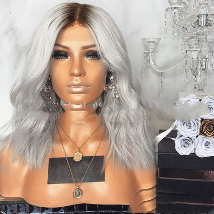 Silver Ombre Long Curly Wig
