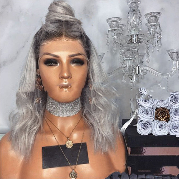 Silver Ombre Long Curly Wig