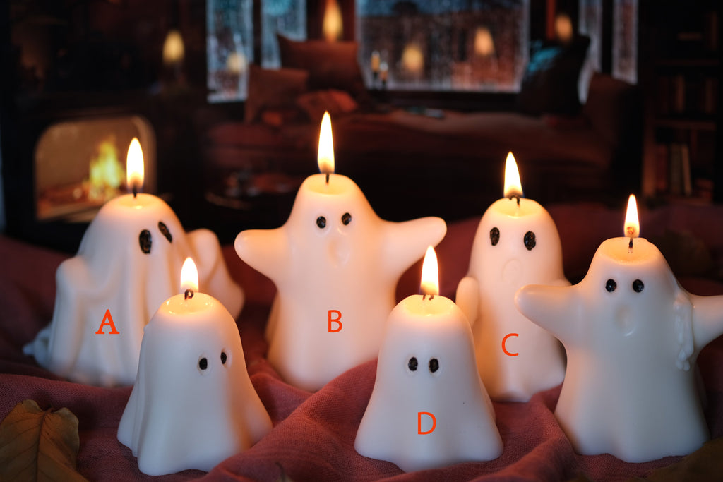 Handmade Pumpkin Spice Ghost Candle – Halloween