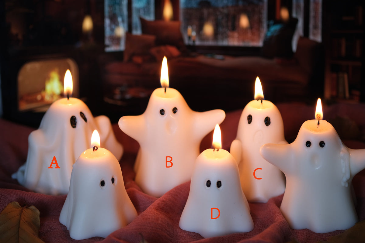 Handmade Pumpkin Spice Ghost Candle – Halloween