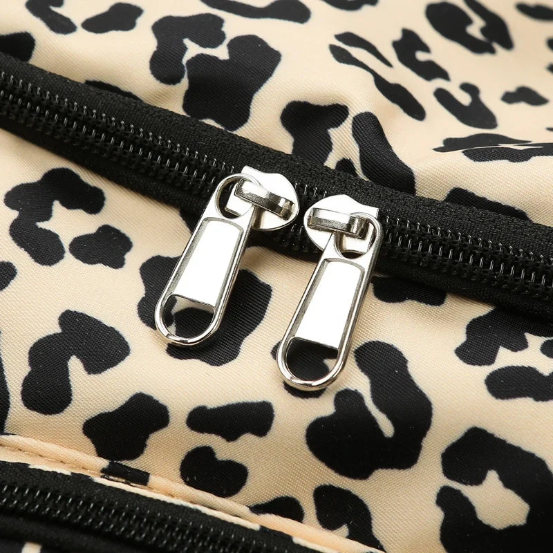 Leopard-Print Gym & Travel Duffle Bag with Shoe Compartment