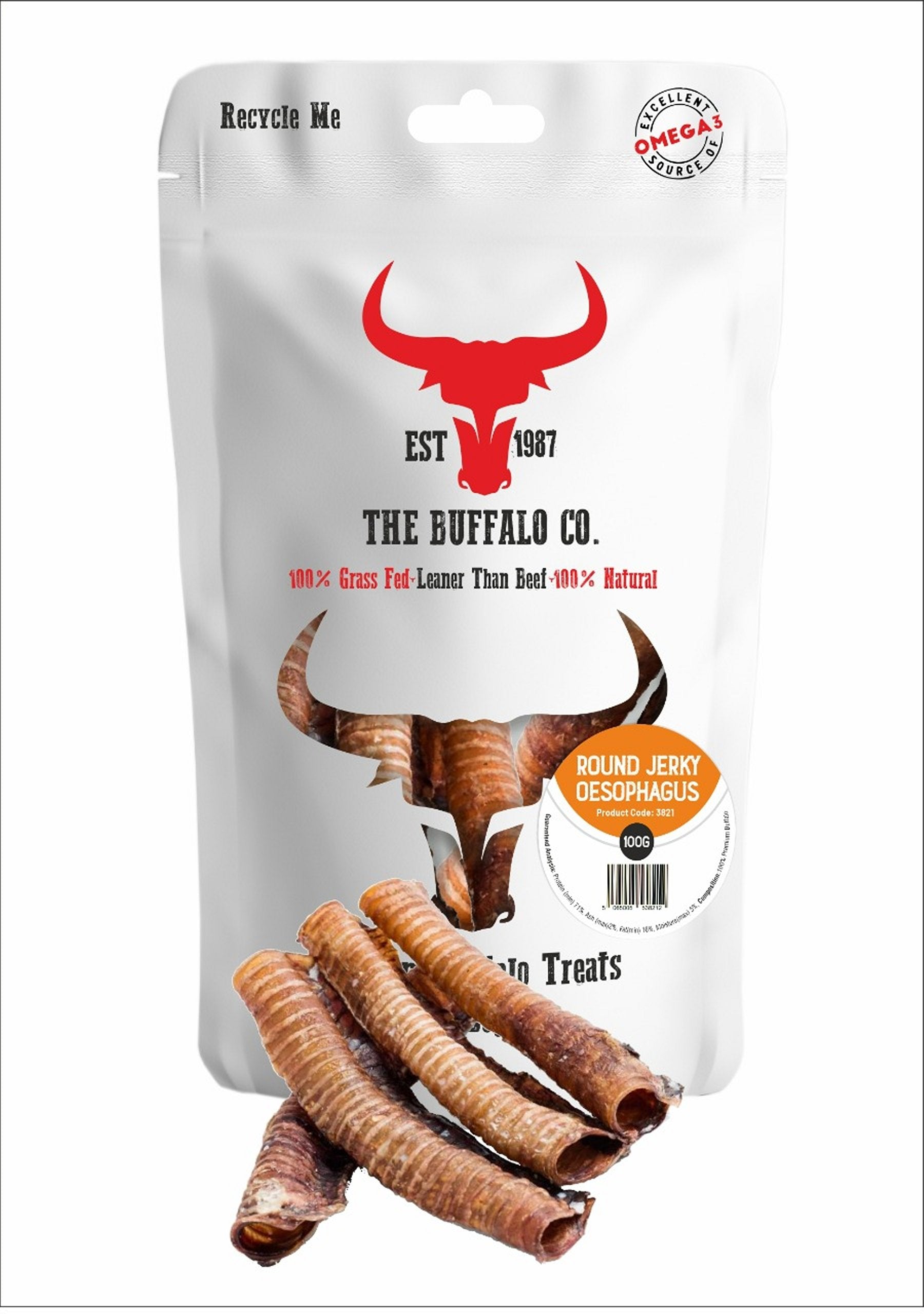 Natural Buffalo Trachea Rounds – 100g or 1kg