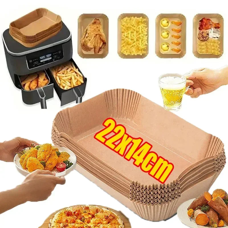 Rectangular disposable air fryer paper liners