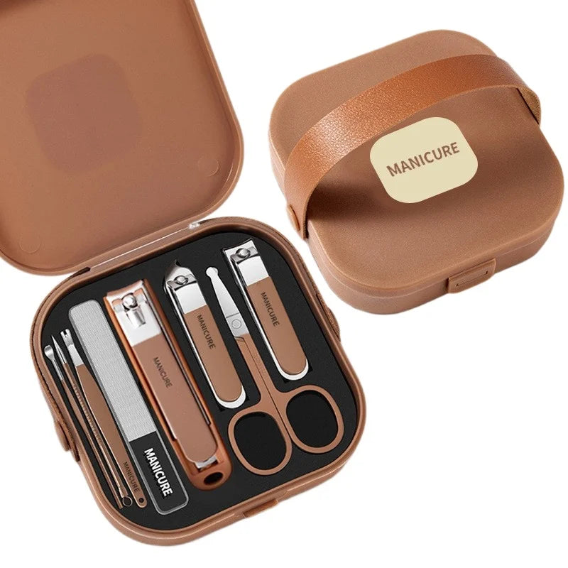 GeToday Stainless Steel Manicure Kit – Brown Case