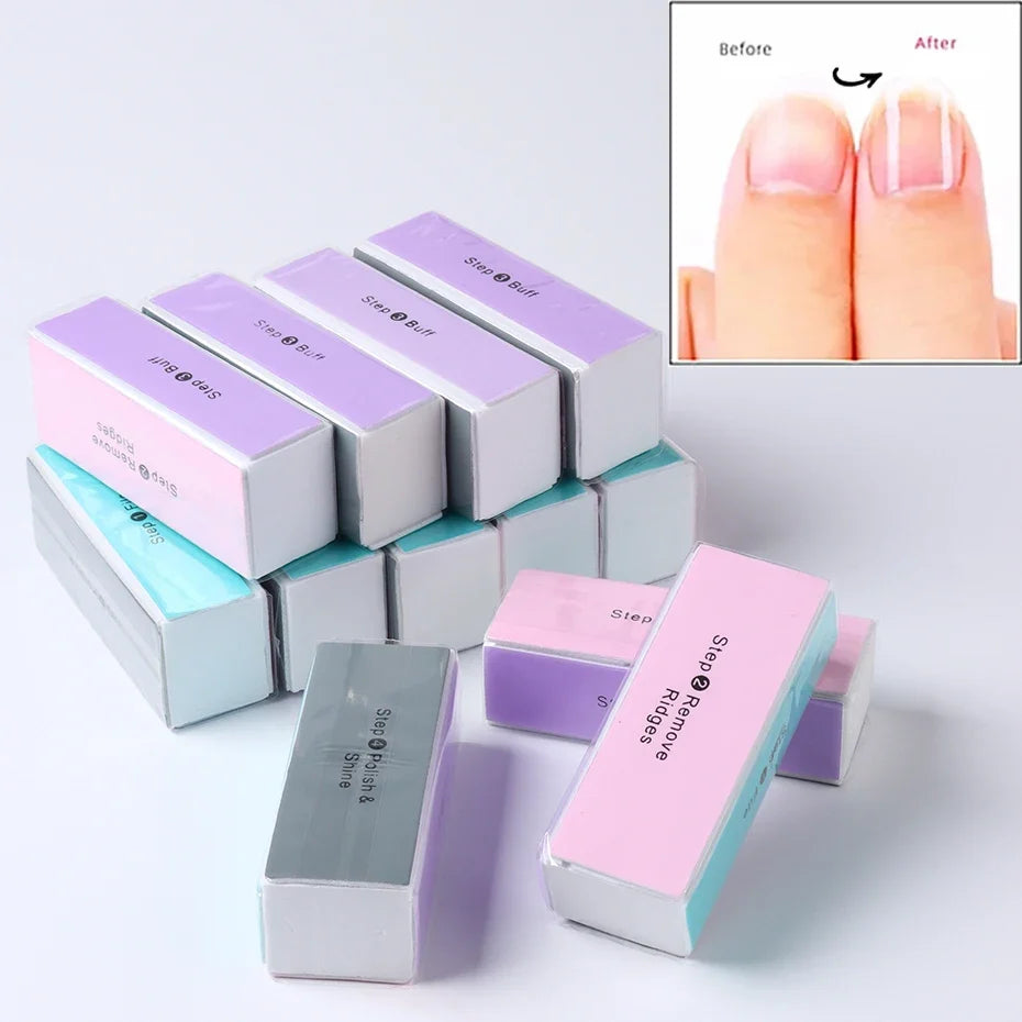 Four-sided nail buffing blocks
