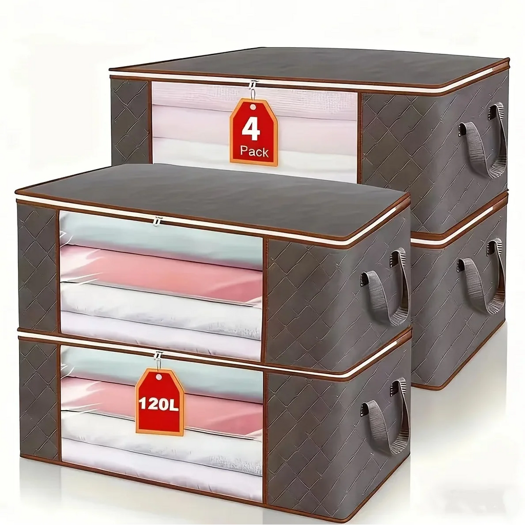 Four extra-large 120L clothes storage bags