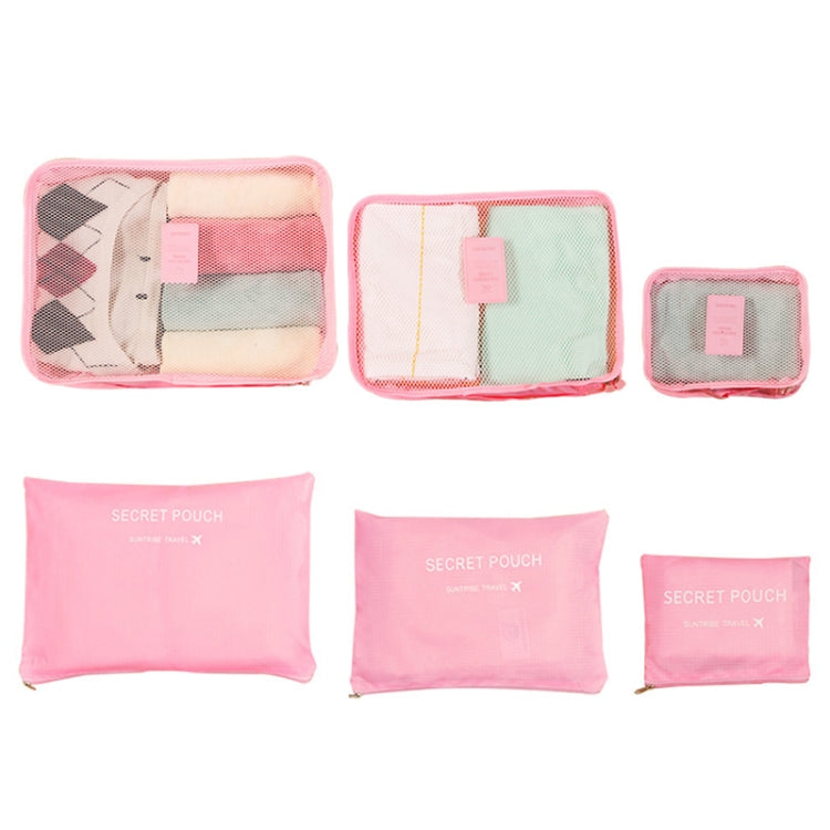 Wine-Red Travel Packing Organisers – Set of 6