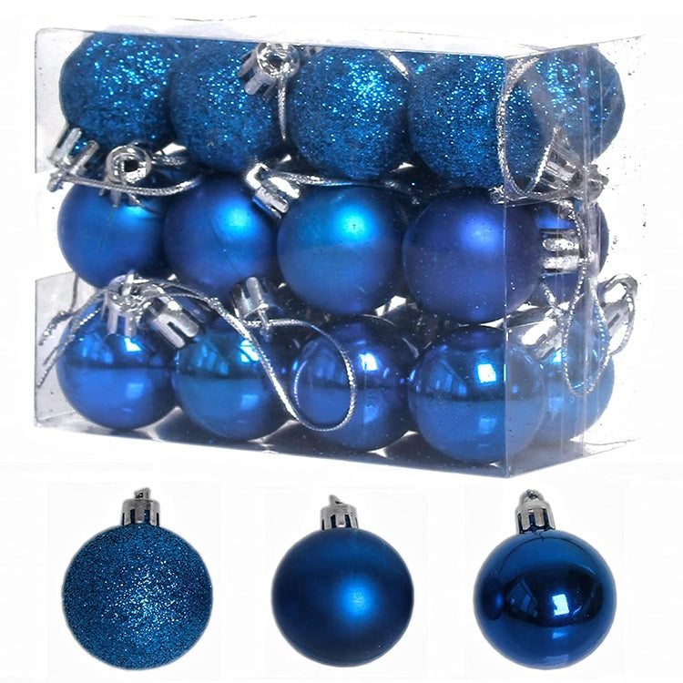 Mini Christmas Tree Baubles – 24-Pack, 3cm