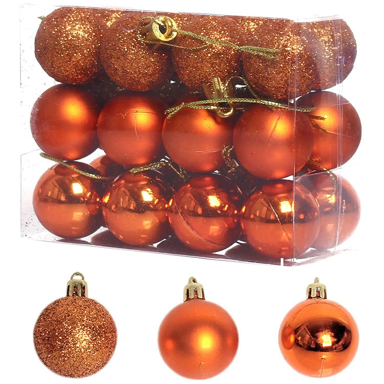 Mini Christmas Tree Baubles – 24-Pack, 3cm