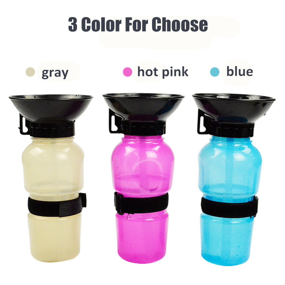 500ml Squeeze Dog Water Bottle with Drinking Bowl