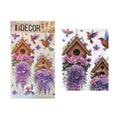 3D-effect bird and floral decorative wall sticker