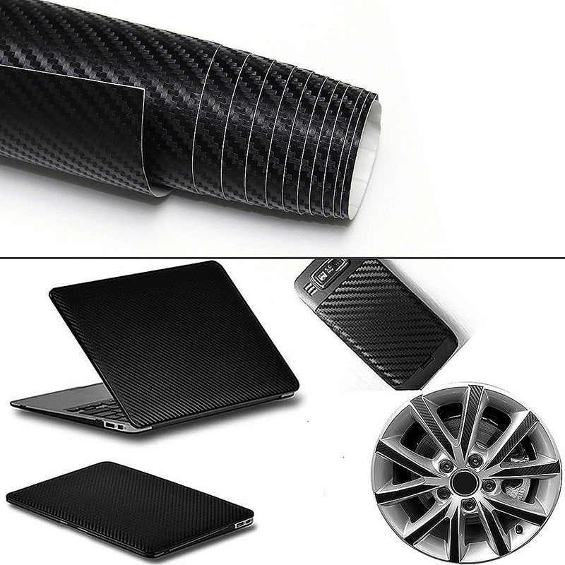 Black carbon fibre effect vinyl wrap sheet for car and DIY projects