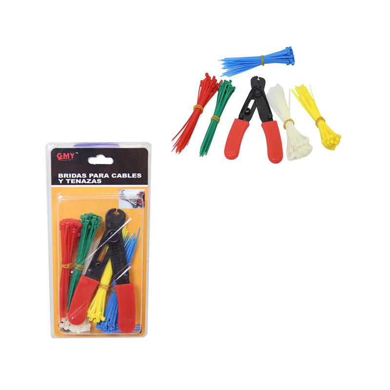 Cable tie tightening tool and assorted nylon zip ties